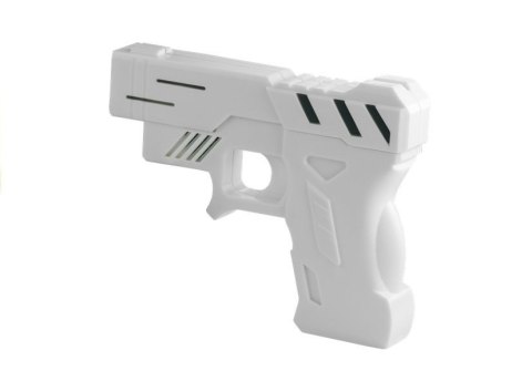 Pistolet Laserowy z Tarczą Budzik Zegarek Biały LEAN Toys