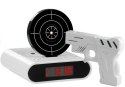 Pistolet Laserowy z Tarczą Budzik Zegarek Biały LEAN Toys