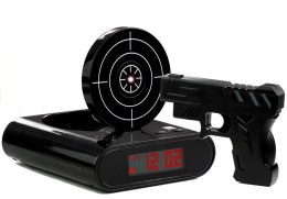 Pistolet Laserowy z Tarczą Budzik Zegarek Czarny LEAN Toys