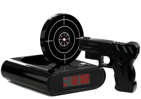 Pistolet Laserowy z Tarczą Budzik Zegarek Czarny LEAN Toys