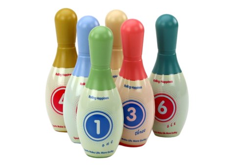 Gra Zręcznościowa Zestaw Kręgli 6szt Kolorowe LEAN Toys