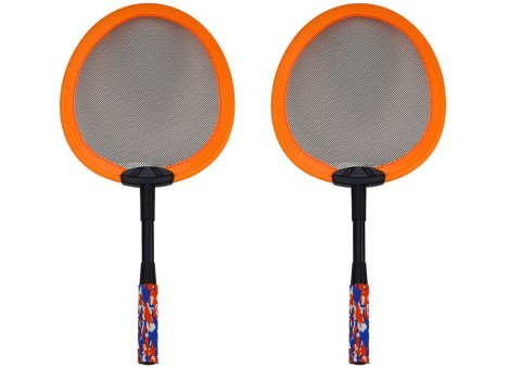 Zestaw 2 Rakietek Do Badmintona Paletki 2 Lotki Badminton Pomarańczowy LEAN Toys