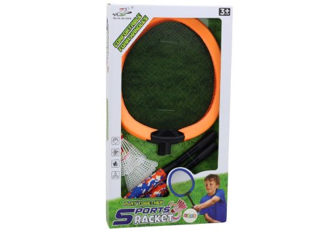 Zestaw 2 Rakietek Do Badmintona Paletki 2 Lotki Badminton Pomarańczowy LEAN Toys