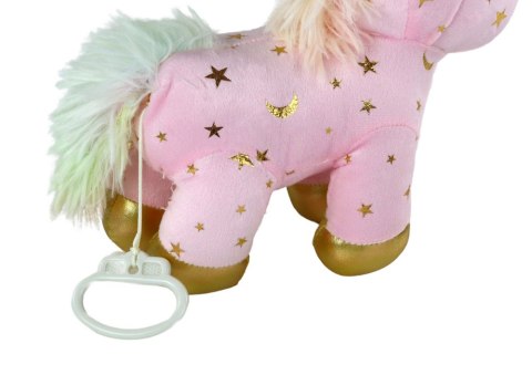 Jednorożec Pluszak Usypiacz Kołysanka Różowy W Gwiazdki LEAN Toys