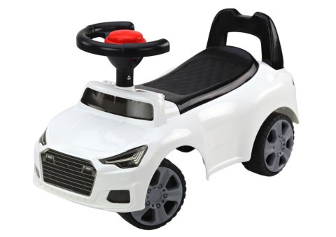 Samochód Jeździk Z Oparciem QX-3396 Klakson Schowek Biały LEAN CARS