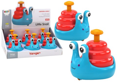 Wesoły Ślimak Na Kółkach Jeżdżący Niebiesko-Czerwony LEAN TOYS
