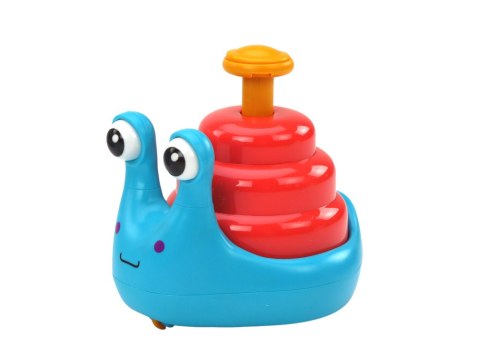 Wesoły Ślimak Na Kółkach Jeżdżący Niebiesko-Czerwony LEAN TOYS