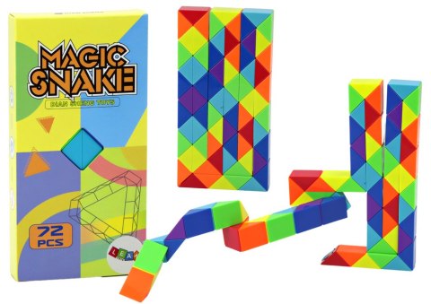 Klocki Gra Zręcznościowa Układanka Wąż Edukacyjny Kolorowy 72 ele. LEAN Toys