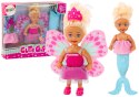 Mini Laleczka 2w1 Syrenka Wróżka Ogon Skrzydła LEAN Toys