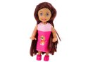 Mini Laleczka Długie Włosy Sukienka Trzy Pieski Legowisko LEAN Toys