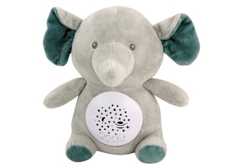 Miś Słonik Usypiający Melodie Światła Projektor Gwiazd Szary LEAN Toys
