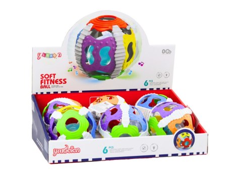 Piłeczka Sensoryczna Dla Niemowląt Gumowa Światłą Dźwięki Kolorowa LEAN TOYS
