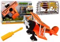 Samolot Awionetka Transport Zwierząt Klatka Lew Rozkręcany Pomarańczowy LEAN Toys