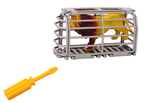Samolot Awionetka Transport Zwierząt Klatka Lew Rozkręcany Pomarańczowy LEAN Toys