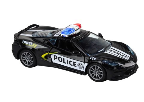 Auto Radiowóz Samochód Policyjny Metalowy 1:32 Napęd Mix LEAN TOYS