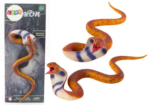 Figurka Wąż Cobra Realistyczny Guma Termoplastyczna Brązowy LEAN Toys