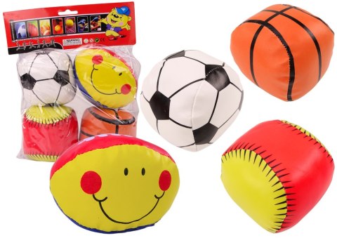 Miękkie Piłki Sportowe Koszykówka Rugby Piłka Nożna Baseball Zestaw 4ele. LEAN Toys