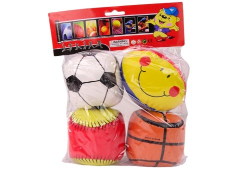 Miękkie Piłki Sportowe Koszykówka Rugby Piłka Nożna Baseball Zestaw 4ele. LEAN Toys