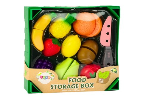 Zestaw Owoców Do Krojenia w Skrzynce 9 El Nóż Zielony LEAN Toys
