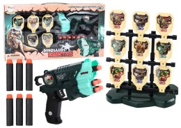 Zestaw Pistolet Z Tarczą Strzałki Piankowe Dinozaury Zielony LEAN Toys