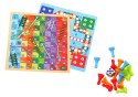 Projektor Do Rysowania Dinozaur Stolik Gry 2w1 Chińczyk Węże Zielony LEAN Toys
