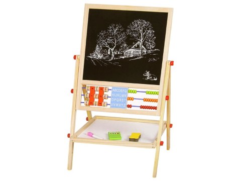 Tablica Do Rysowania Dwustronna Edukacyjna 2w1 Drewniana LEAN Toys