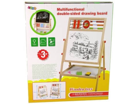 Tablica Do Rysowania Dwustronna Edukacyjna 2w1 Drewniana LEAN Toys