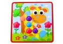 Puzzle Obrazkowe Kolorowe Przyciski Do Uzupełniania 12 Obrazków LEAN Toys