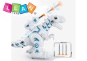 Robot Dinozaur Z Wyrzutnią Strzałek Światła Dźwięki Biały LEAN Toys