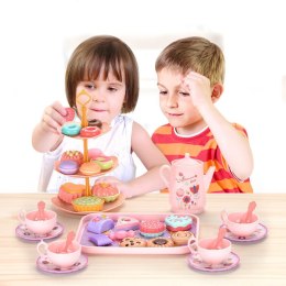 Zestaw Do Herbaty W Walizce Filiżanki Talerzyki Patera Pączki LEAN Toys