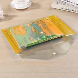 Teczka Folder Kopertowy Z Zapięciem Przeźroczysty Żółty A4 20 Sztuk LEAN