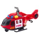 Helikopter Strażacki Z Dźwigiem Światła Dźwięki Czerwony LEAN Toys