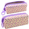 Piórnik Szkolny Organizer Wzór Łusek Syrenich Duży Suwak Fioletowy 21x8cm LEAN Toys