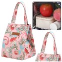 Torba Termiczna Izolacyjna Śniadaniowa Lunch Bag Różowa Kwiaty 25cm LEAN