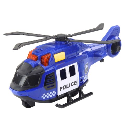 Zestaw Policyjny Helikopter Samochód Ruchome Elementy Światła Dźwięki LEAN Toys
