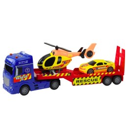 Zestaw Ratowniczy Ciężarówka Helikopter Samochód Światła Dźwięki LEAN Toys