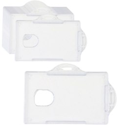 Etui Poziome Na Identyfikator Karty Twardy Plastik Przeźroczyste 10szt. LEAN