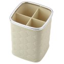 Organizer Pojemnik Na Pędzle Cztery Przegrody Biały 12 x 9,5cm LEAN