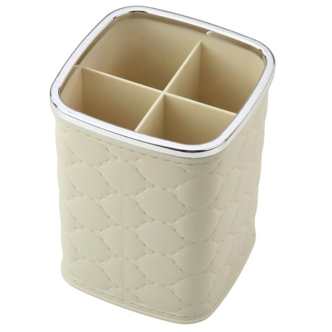 Organizer Pojemnik Na Pędzle Cztery Przegrody Biały 12 x 9,5cm LEAN