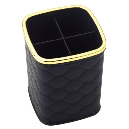 Organizer Pojemnik Na Pędzle Cztery Przegrody Czarny 12 x 9,5cm LEAN