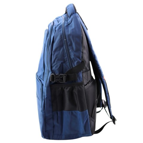Plecak Miejski Funkcjonalny 9 Kieszeni Granatowy 35L 48cm LEAN