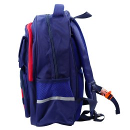 Plecak Szkolny Dziecięcy Pas Piersiowy Granatowo Czerwony Kosmos 20L 38cm LEAN