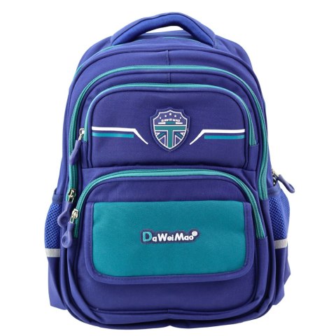 Plecak Szkolny Dziecięcy Pas Piersiowy Granatowo Zielony 20L 38cm LEAN