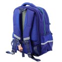 Plecak Szkolny Dziecięcy Pas Piersiowy Granatowo Zielony 20L 38cm LEAN