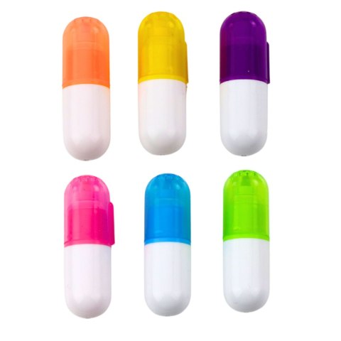Zestaw Mini Zakreślacze W Etui Intensywne Kolory 6szt LEAN