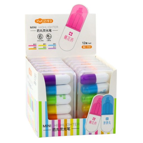 Zestaw Mini Zakreślacze W Etui Intensywne Kolory 6szt LEAN