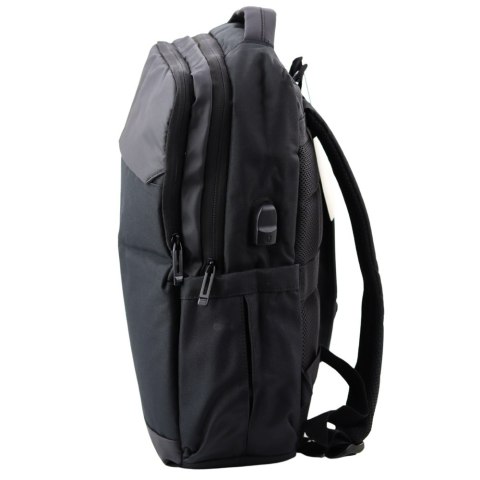 Plecak Miejski Biznesowy USB Kieszeń na Laptopa Czarny 16L 45cm LEAN