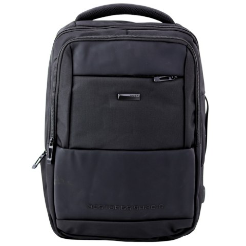 Plecak Miejski Biznesowy USB Pas Piersiowy Czarny 26L 45cm LEAN