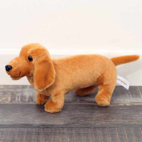 Pluszowa Maskotka Przytulanka Pies Jamnik Jasno Brązowy 25cm LEAN Toys