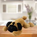 Pluszowa Maskotka Przytulanka Pies Mops Leżący Brązowy 40cm LEAN Toys